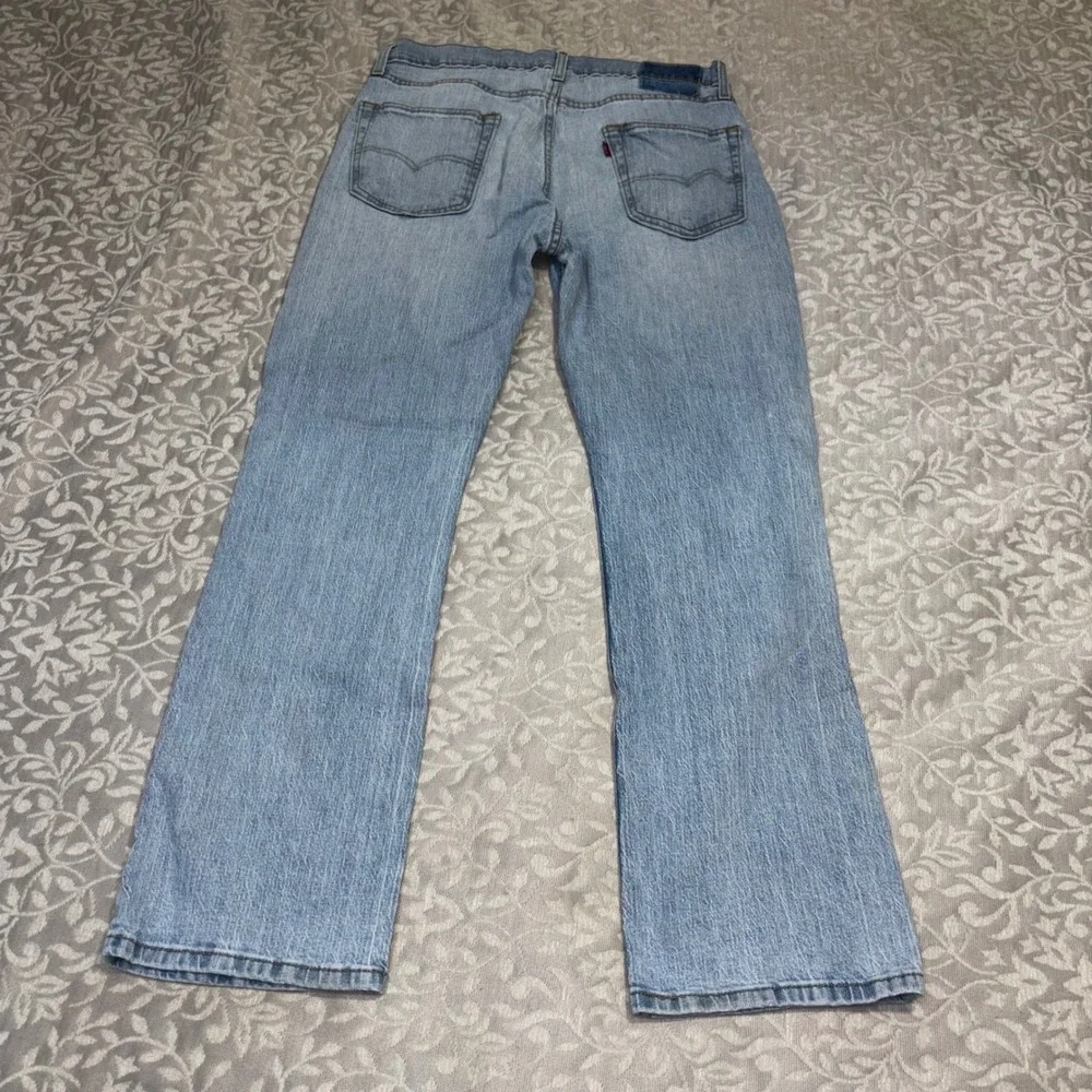 Levis 505 Regular Fit Straight‎ Leg Light Wash Blue Denim Mens 33x30 (E34)